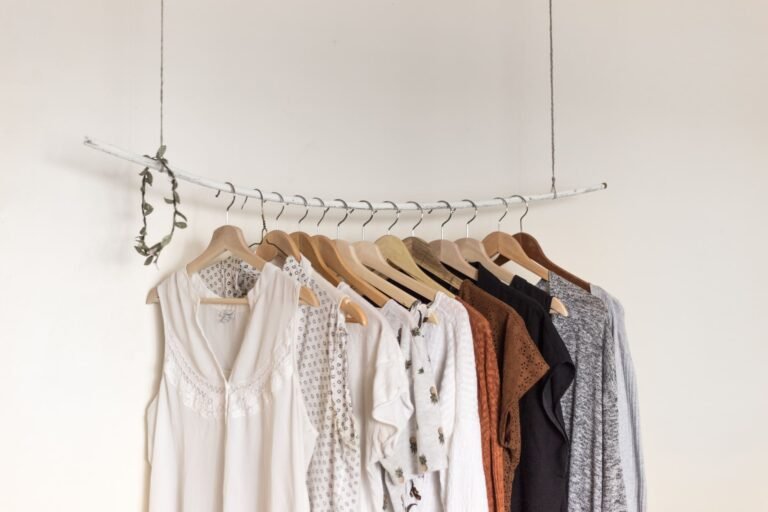 White rayon clothes on a hanger